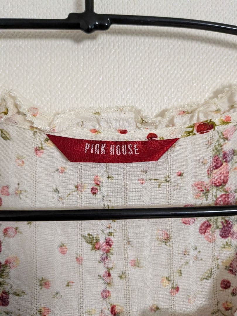 ピンクハウス　いちご柄　ノースリーブワンピース