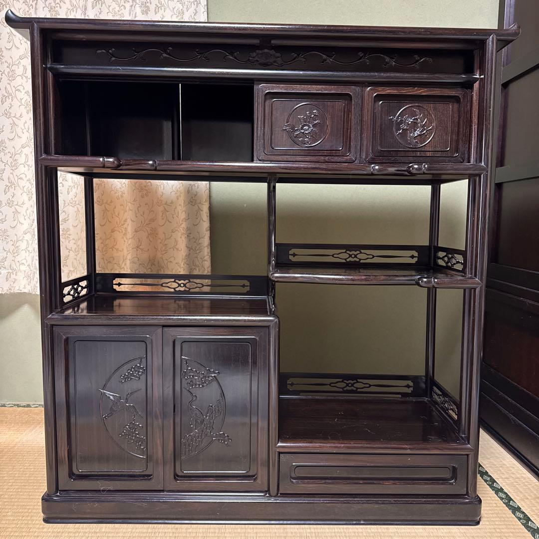 茶箪笥 ダークブラウン 破損あり