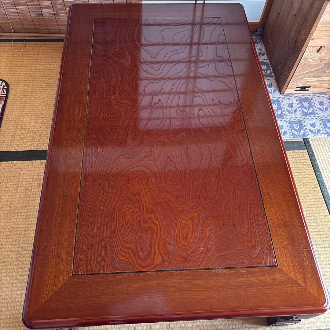 値下げ‼️【美品】彫刻入り 座卓 ちゃぶ台
