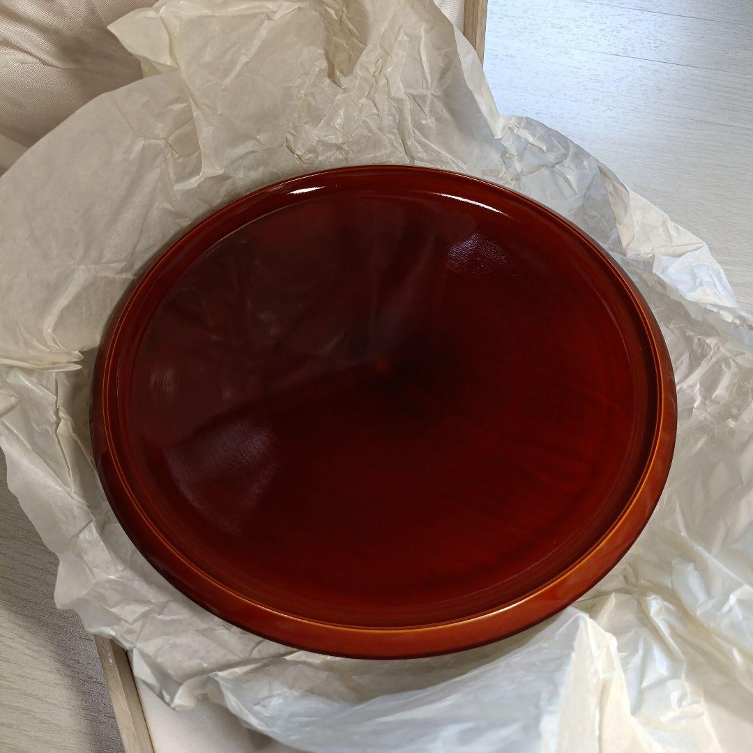 飛騨高山　春慶塗り　漆器の盆とコースターのセット　収納箱あり