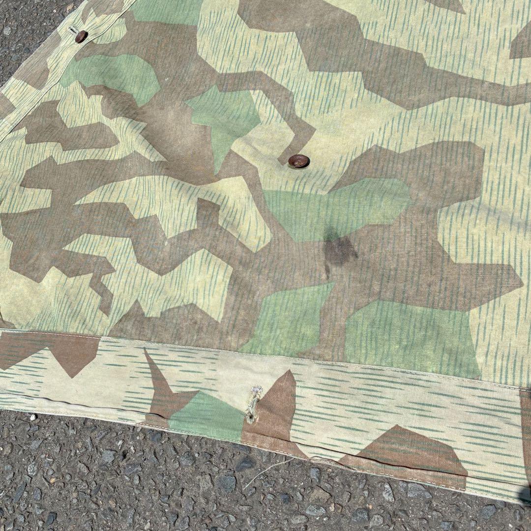 希少 40s WW2 ドイツ軍 スプリンターカモ 迷彩 テントシート ポンチョ