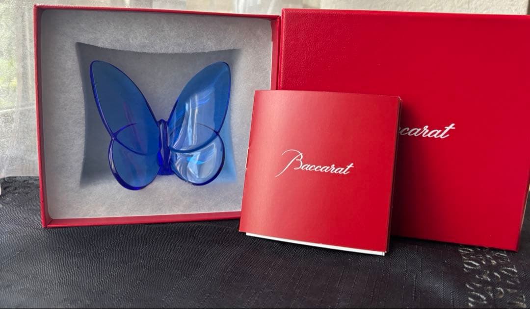Baccarat ラッキーバタフライ青　置物