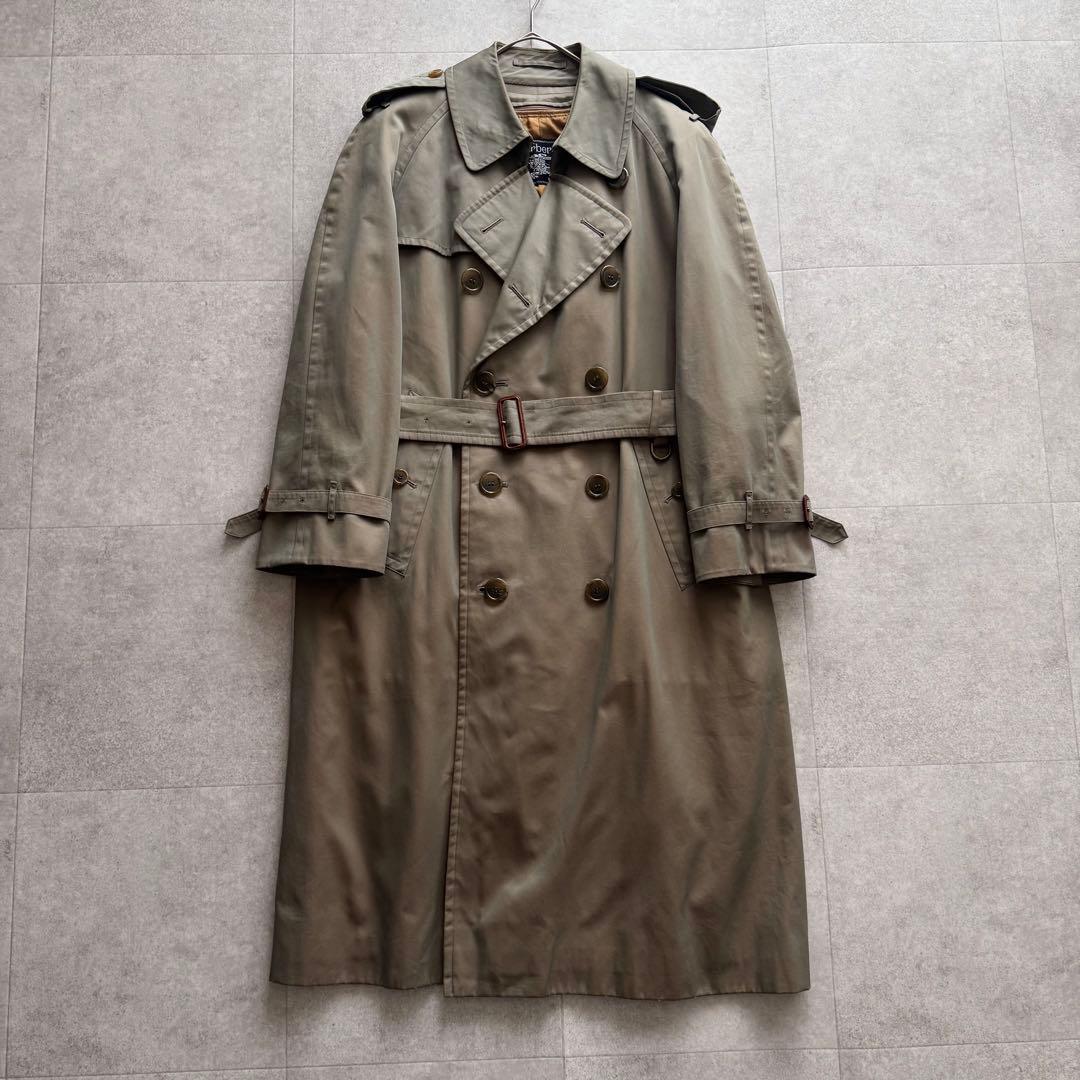 バーバリーズ　トレンチコート　ノバチェック　玉虫色　カーキ　ダブル　ベルト