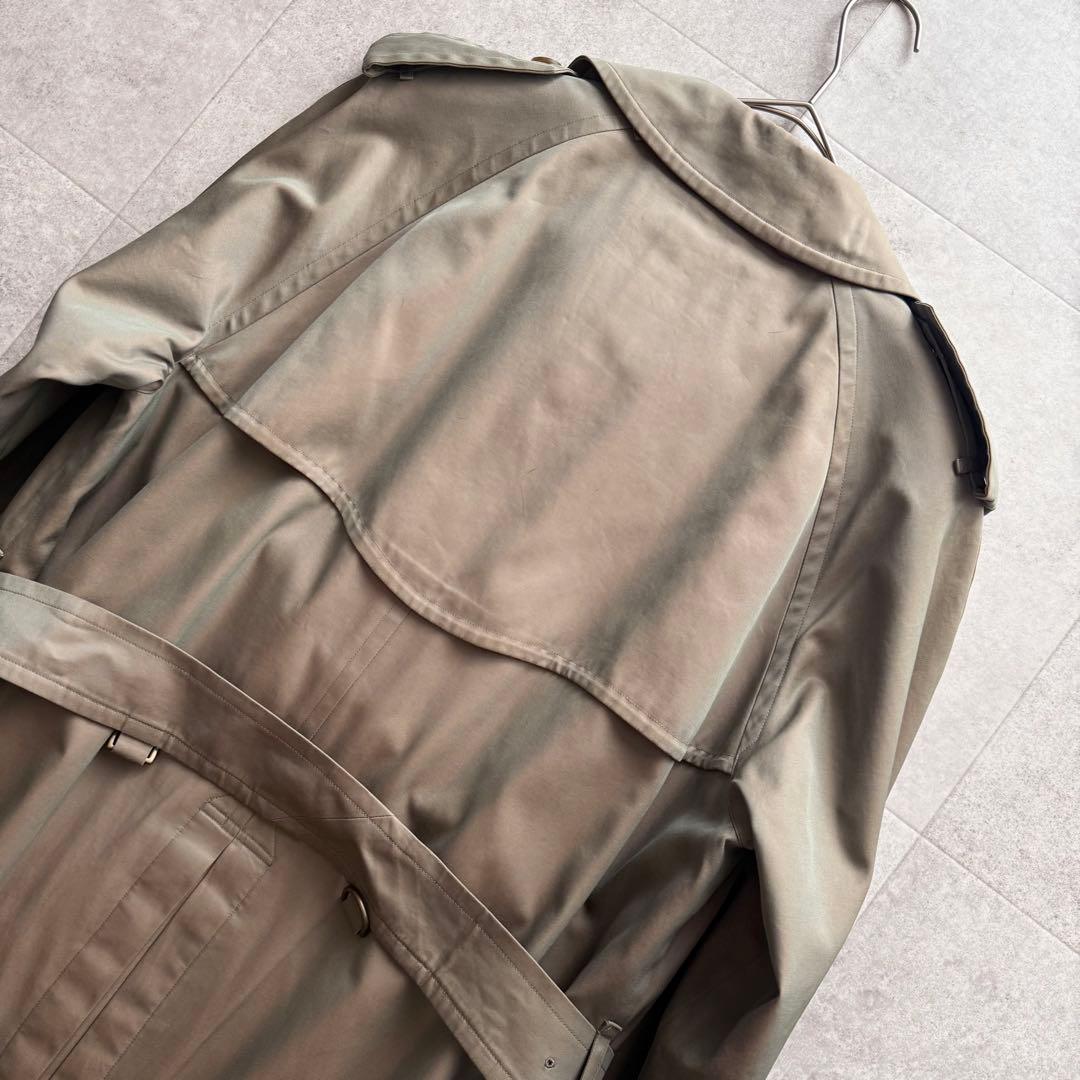 バーバリーズ　トレンチコート　ノバチェック　玉虫色　カーキ　ダブル　ベルト