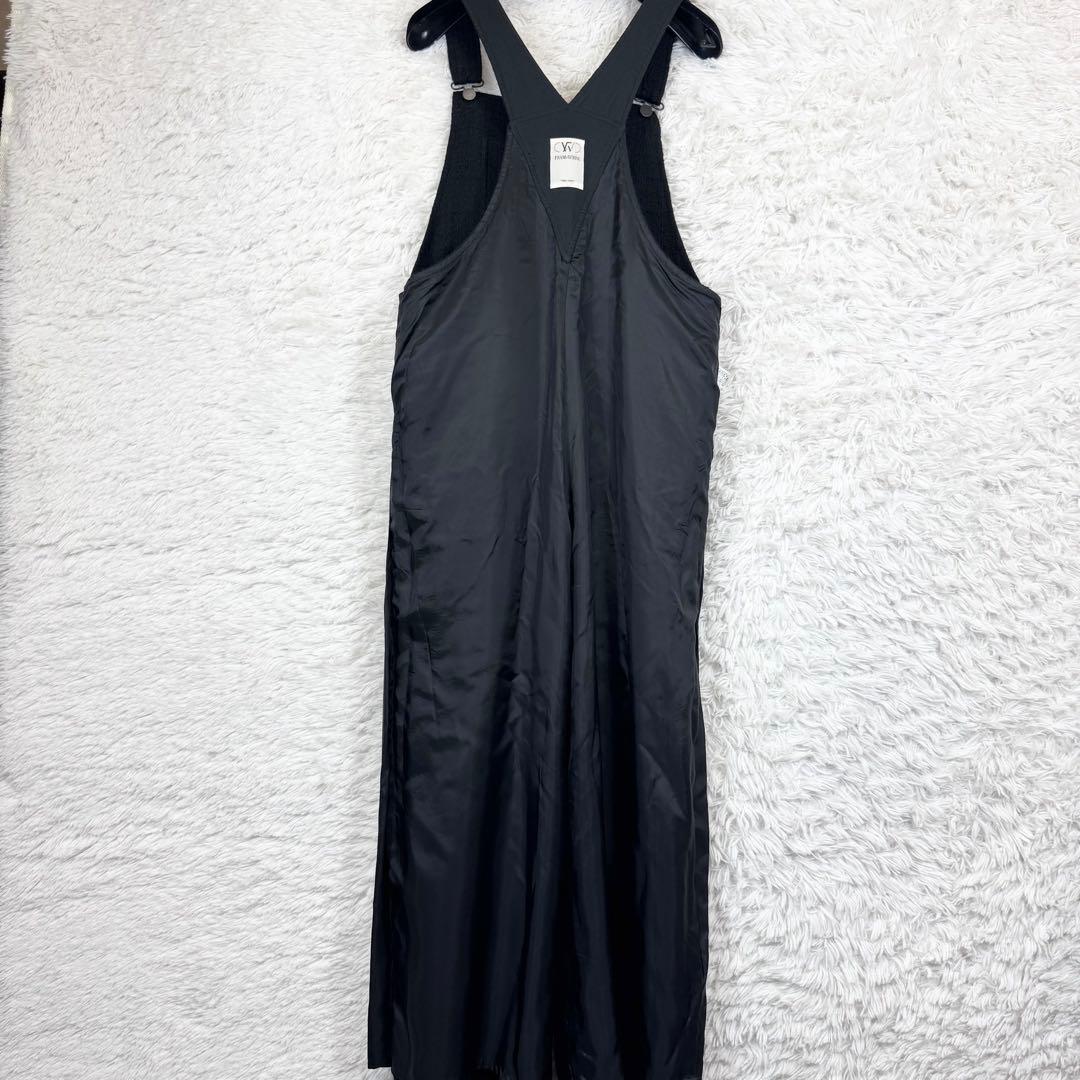 【美品】フレームワーク 20th ツイード オーバーオール ブラック 38 M