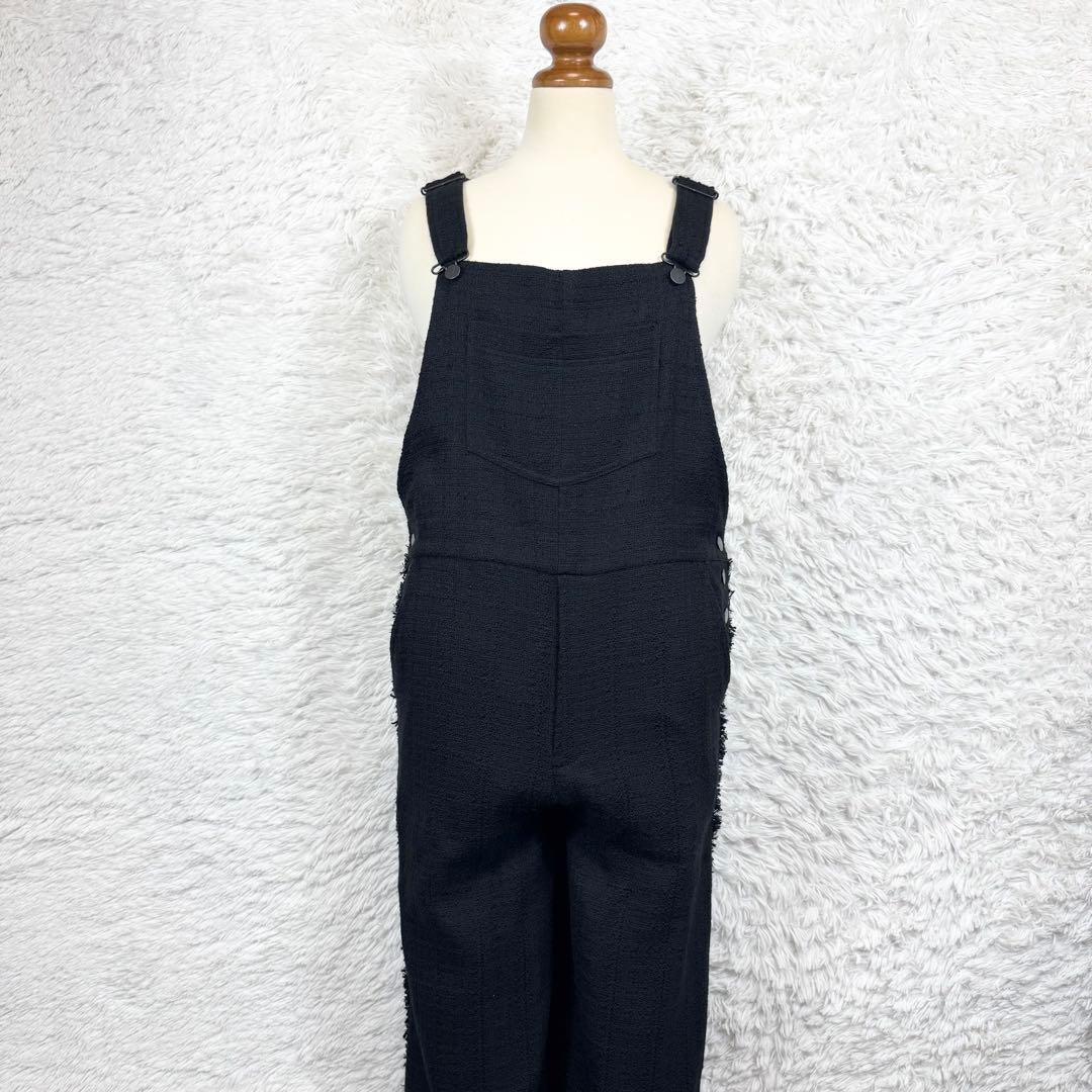 【美品】フレームワーク 20th ツイード オーバーオール ブラック 38 M