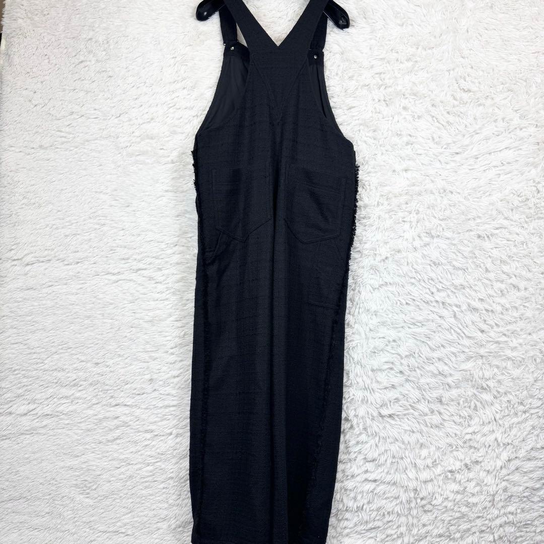 【美品】フレームワーク 20th ツイード オーバーオール ブラック 38 M