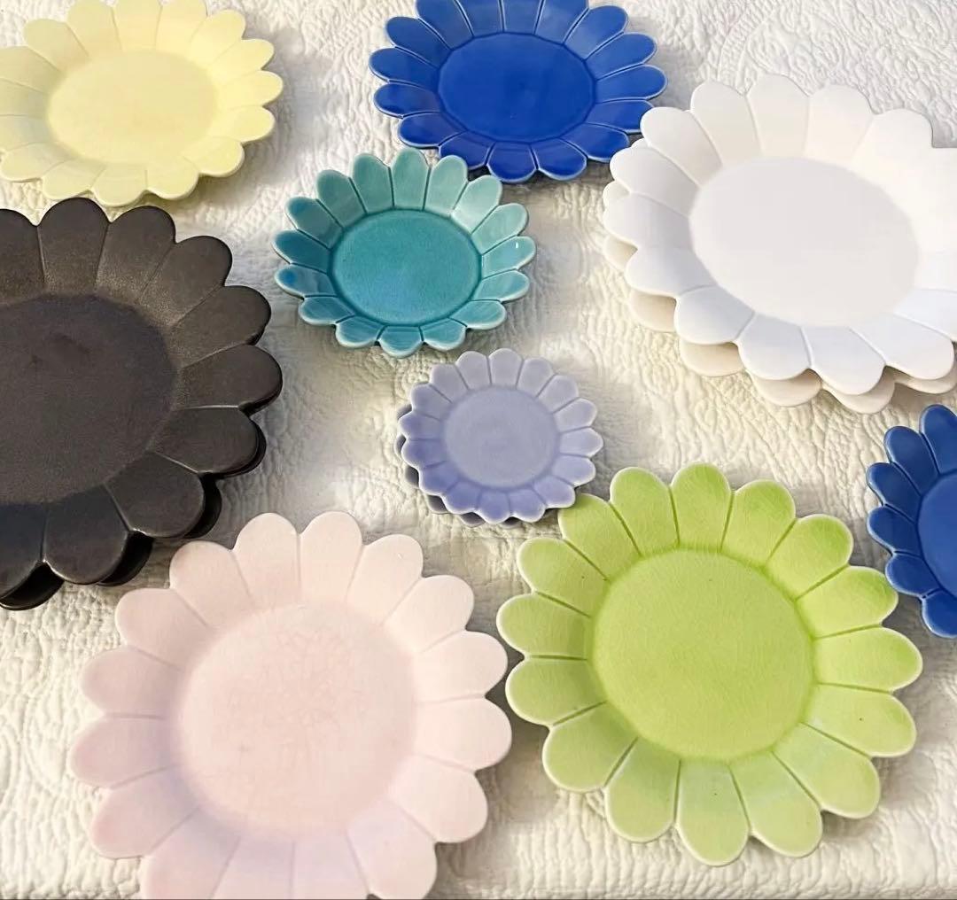 ⑥加藤智裕 輪花皿 12枚セット プレート 中皿 小皿 作家 陶磁器