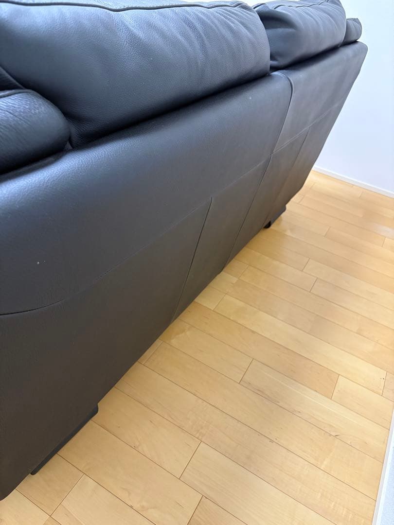 Italsofa イタルソファ　高級ソファ　本革レザー　ブラック　2人掛け