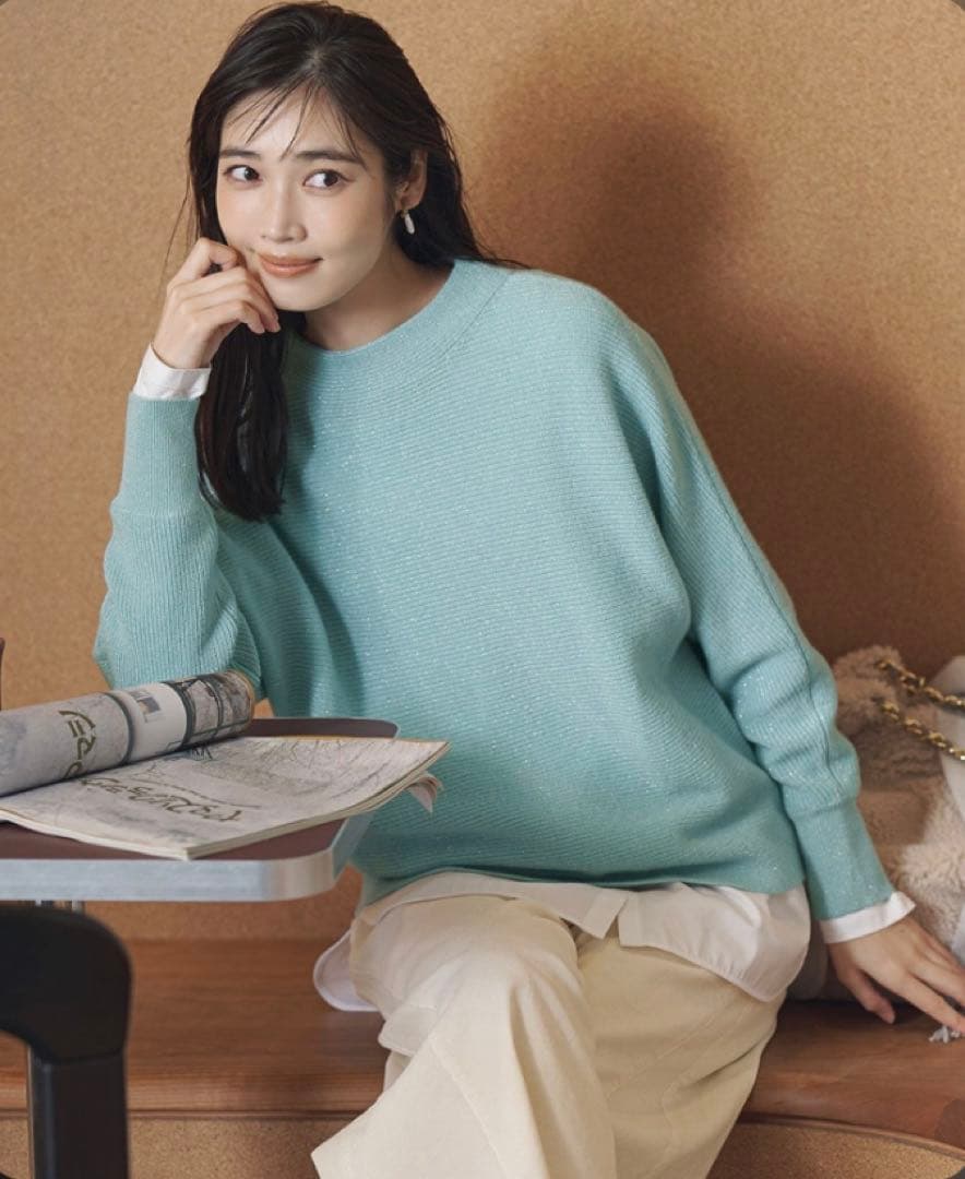 23区【見上愛さんコラボカラーOggi掲載】カシミヤブレンド ハイネック ニット