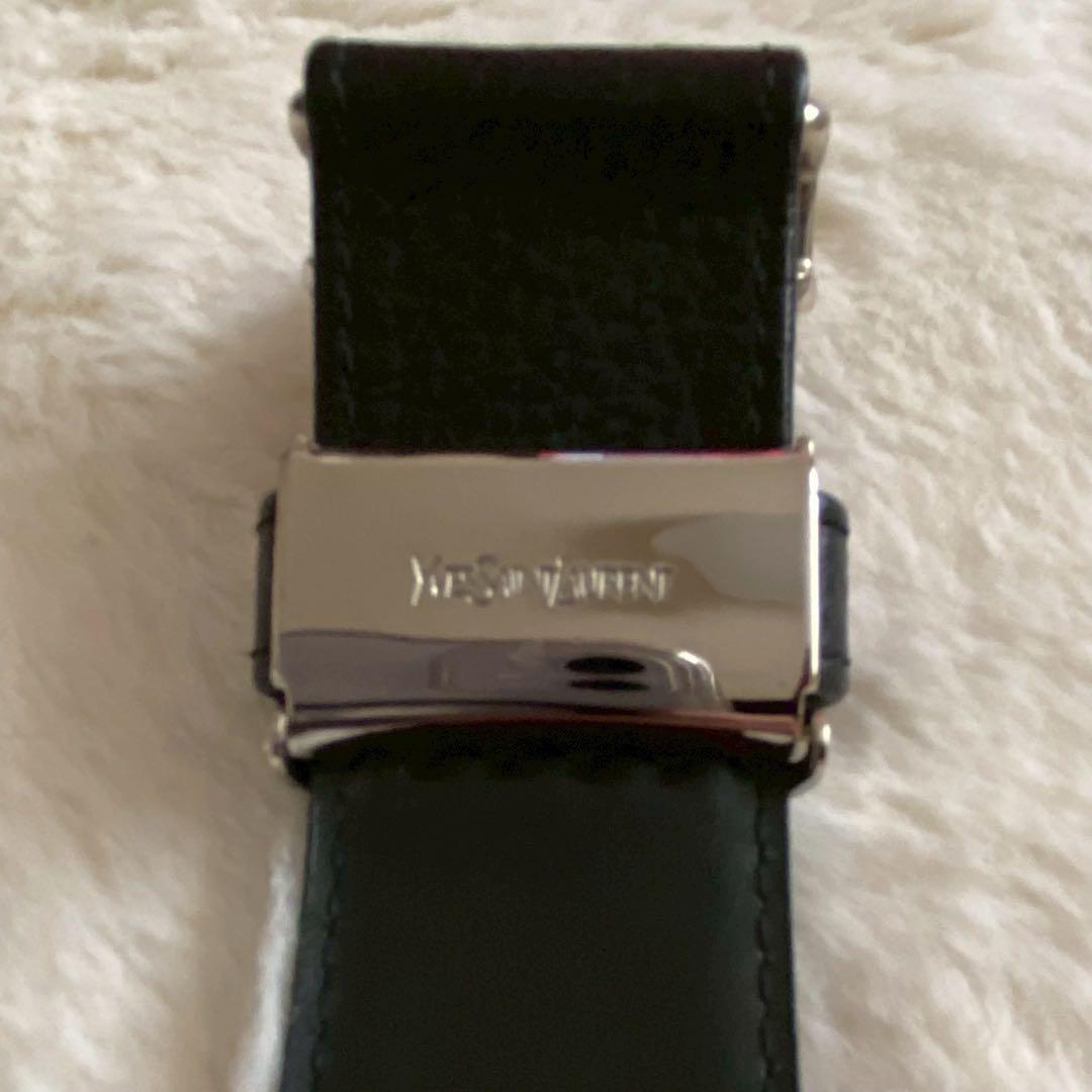 YSL イヴサンローラン メンズ レザーベルト 黒 箱付