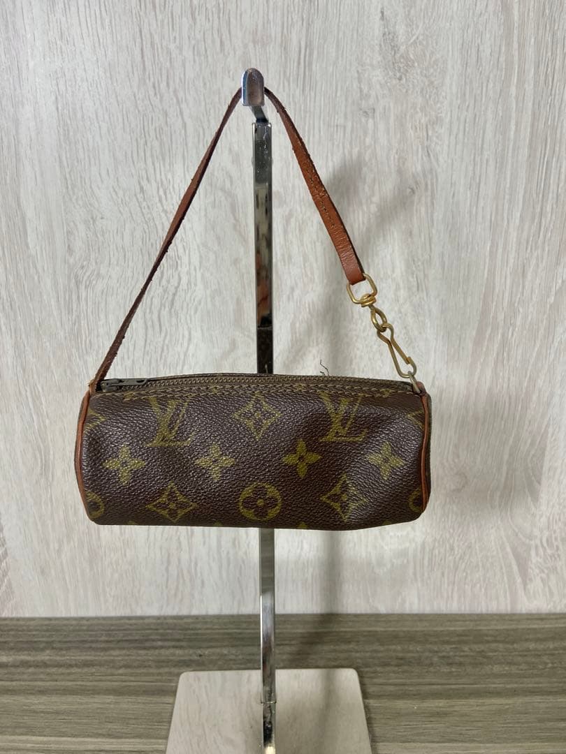 ルイヴィトン　パピヨン　ミニポーチ　モノグラム　ヌメ革