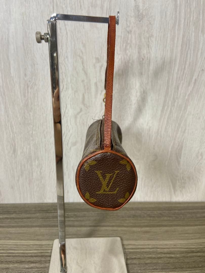 ルイヴィトン　パピヨン　ミニポーチ　モノグラム　ヌメ革