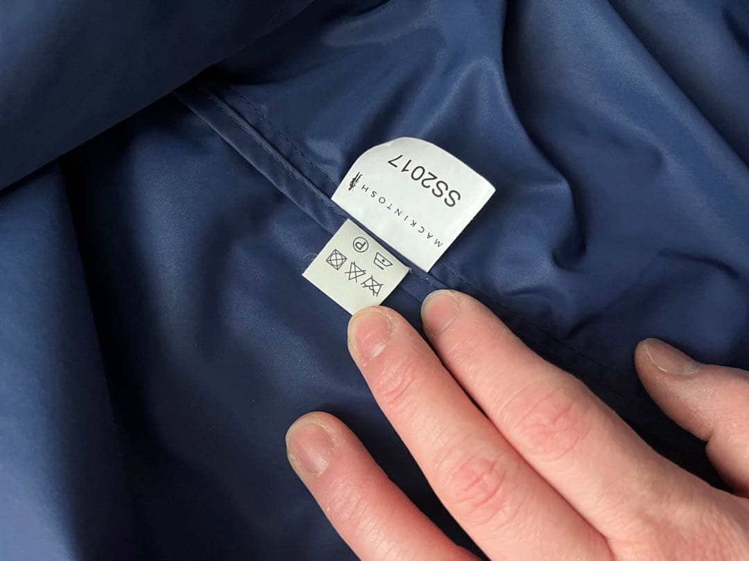 MACKINTOSH ネイビー レインコート 42（フード付）