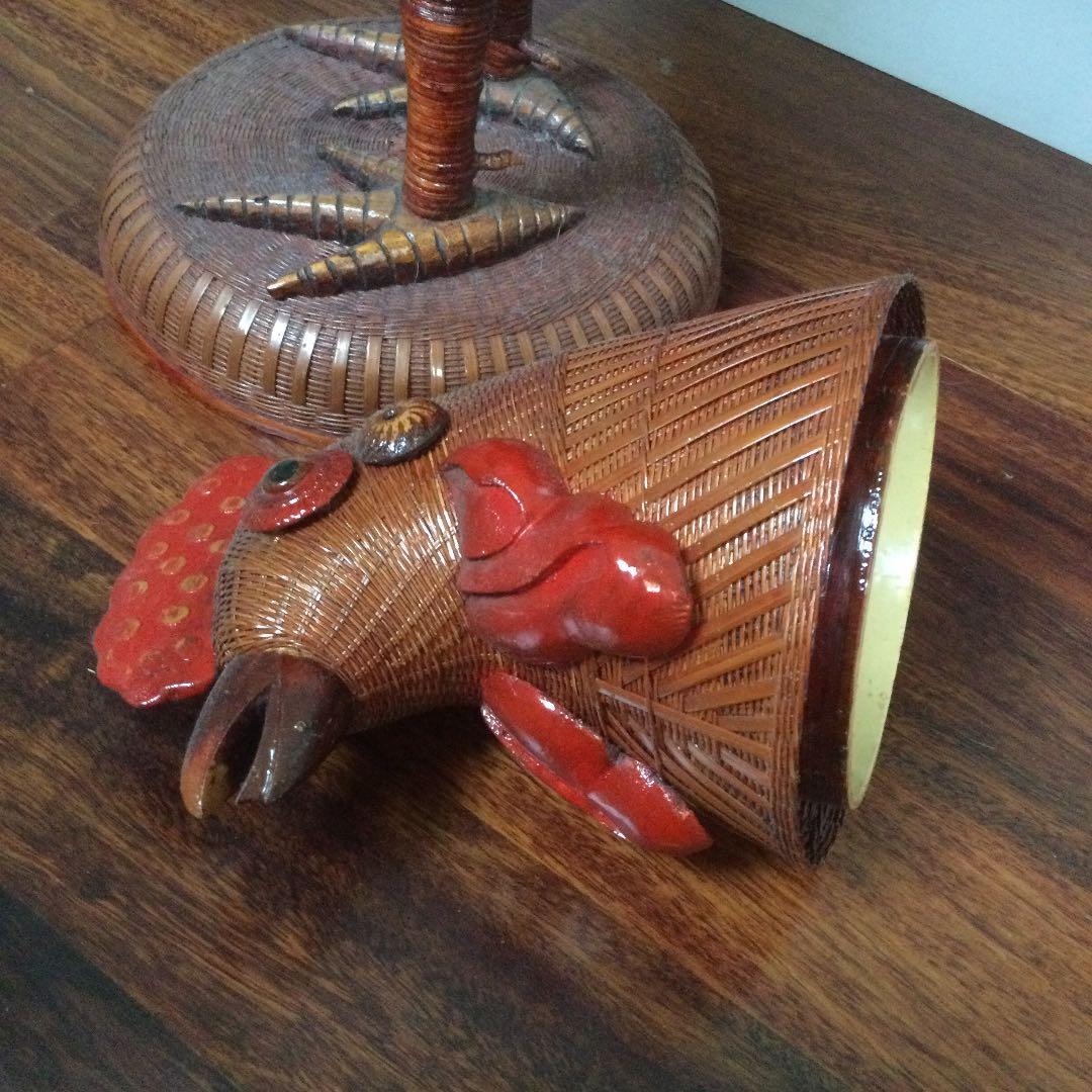 竹細工の鶏、70年代中国輸出品