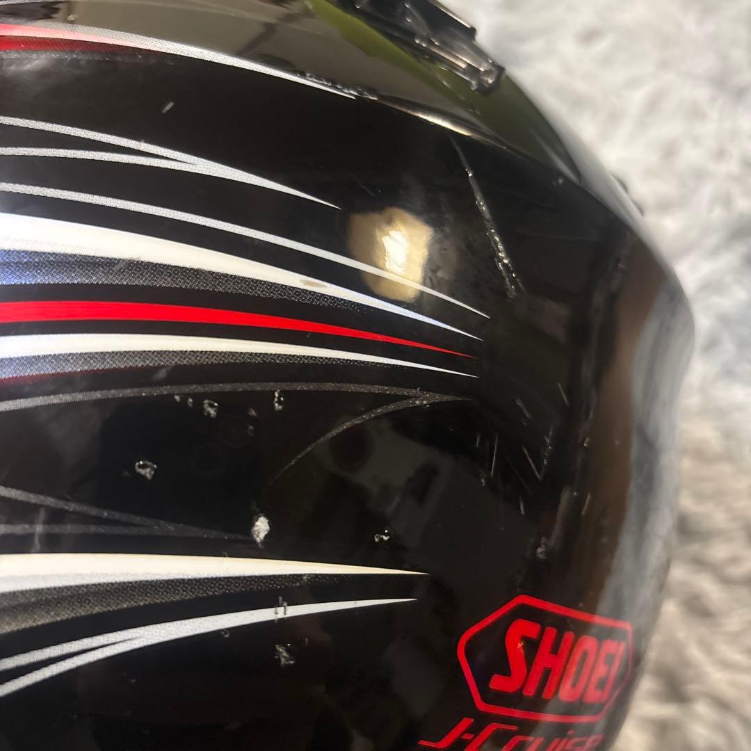 SHOEI J.CRUISEジェットヘルメット 黒赤白ストライプ 　サイズL