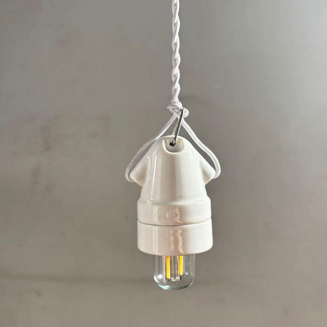 碍子吊り下げライト フランス陶磁滑車 ペンダントライト