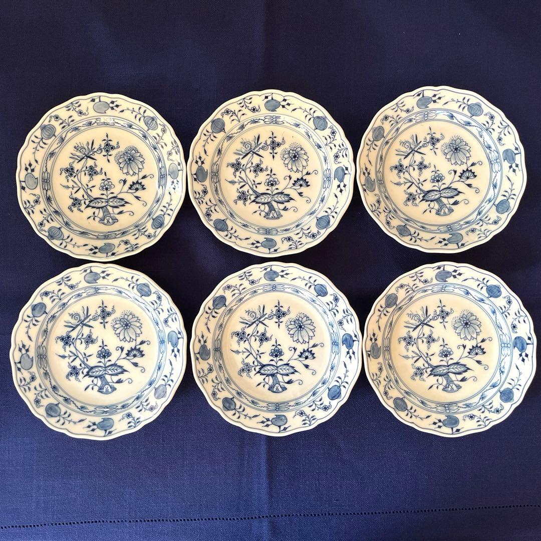 マイセン　ブルーオニオン　ケーキ皿　6枚