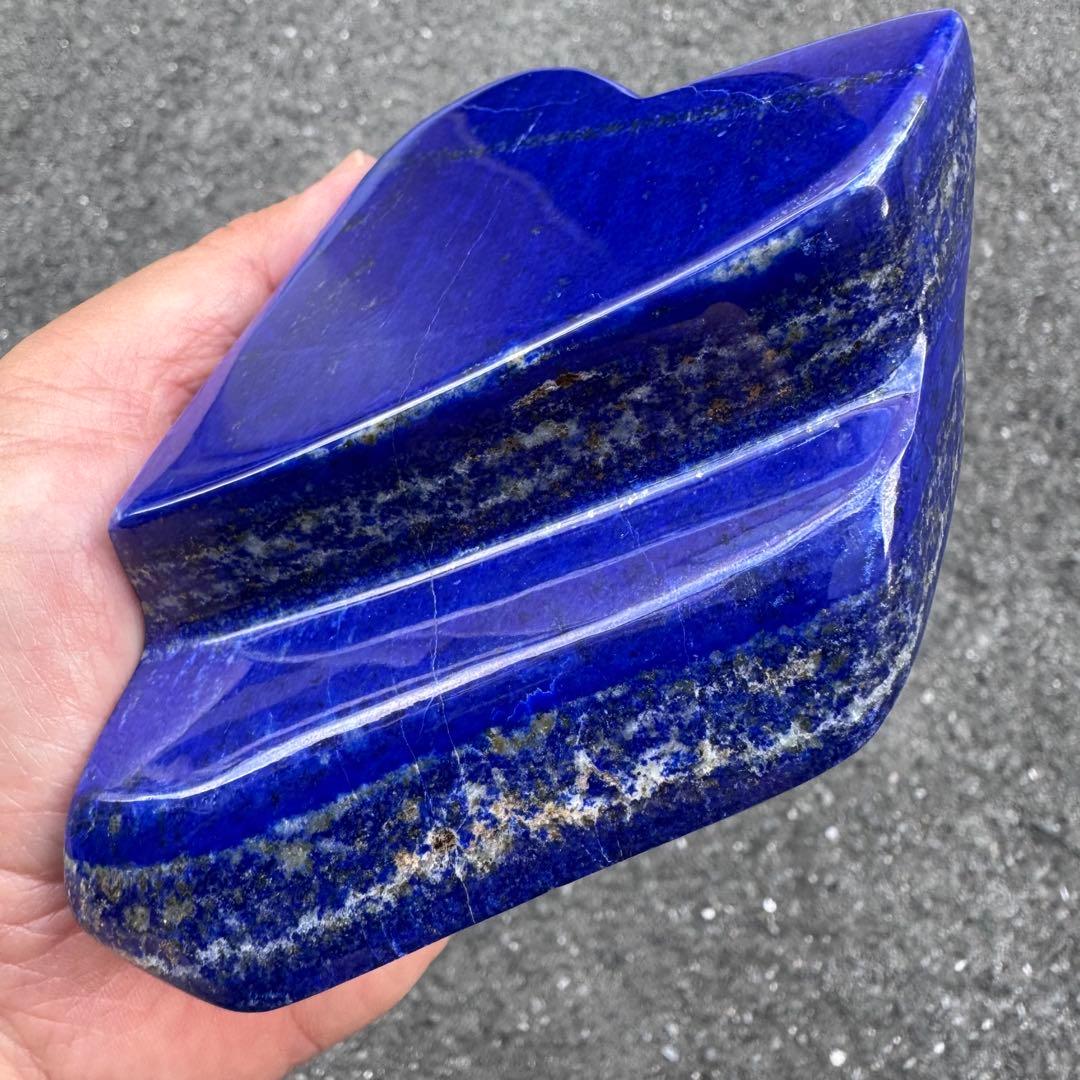 ☆ラピスラズリ☆5A☆引寄せ☆約489 g☆アフガニスタン産☆天然無着色☆磨き石