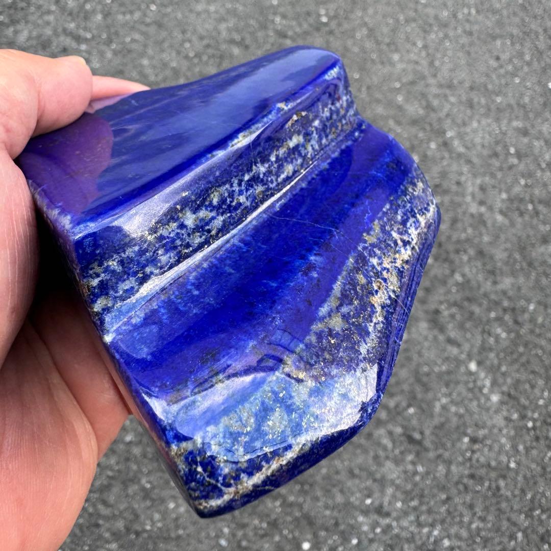 ☆ラピスラズリ☆5A☆引寄せ☆約489 g☆アフガニスタン産☆天然無着色☆磨き石