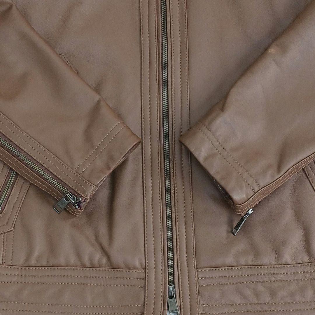 ✨良品✨ブラックレーベル レザーライダース ラビットファー キャメル サイズM