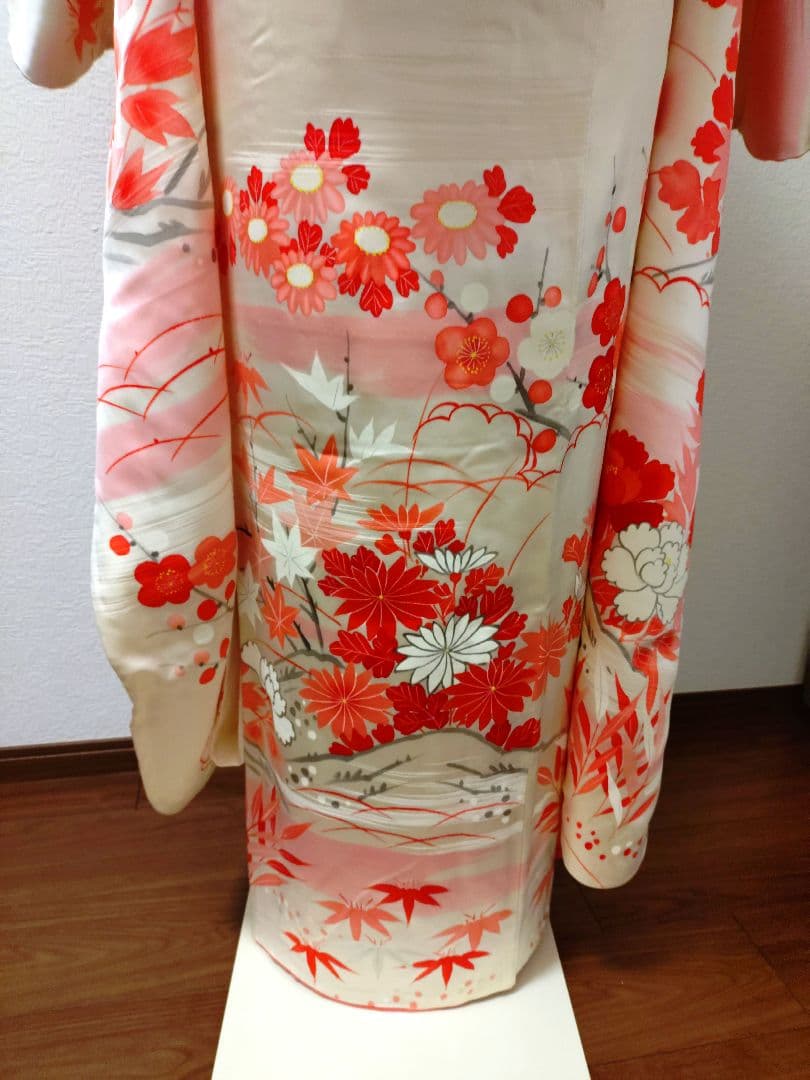 振袖　長襦袢　袋帯　帯締　帯揚　重衿　フリルレース衿　フルセット　美品