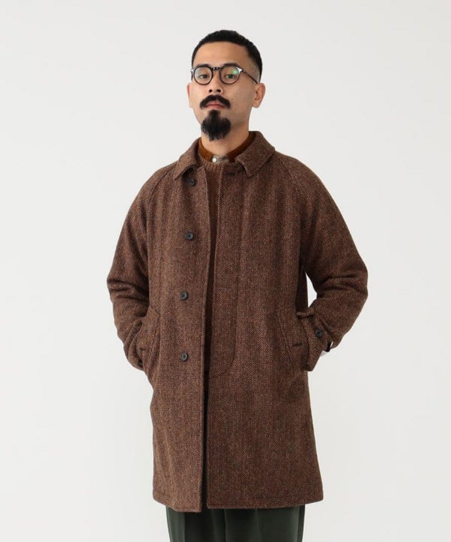 ジャケット・アウター BEAMS PLUS Bal Collar Coat Harris Tweed
