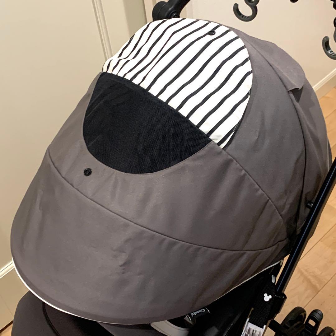 超美品　コンビ　メチャカルハンディオート4キャス コンパクト　レインカバー付き