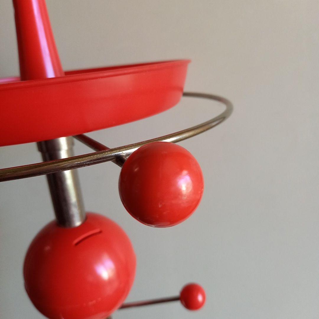 70’s スペースエイジ　ポールハンガー　昭和レトロ　貯金箱付き　当時物