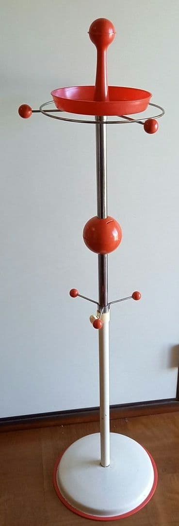 70’s スペースエイジ　ポールハンガー　昭和レトロ　貯金箱付き　当時物