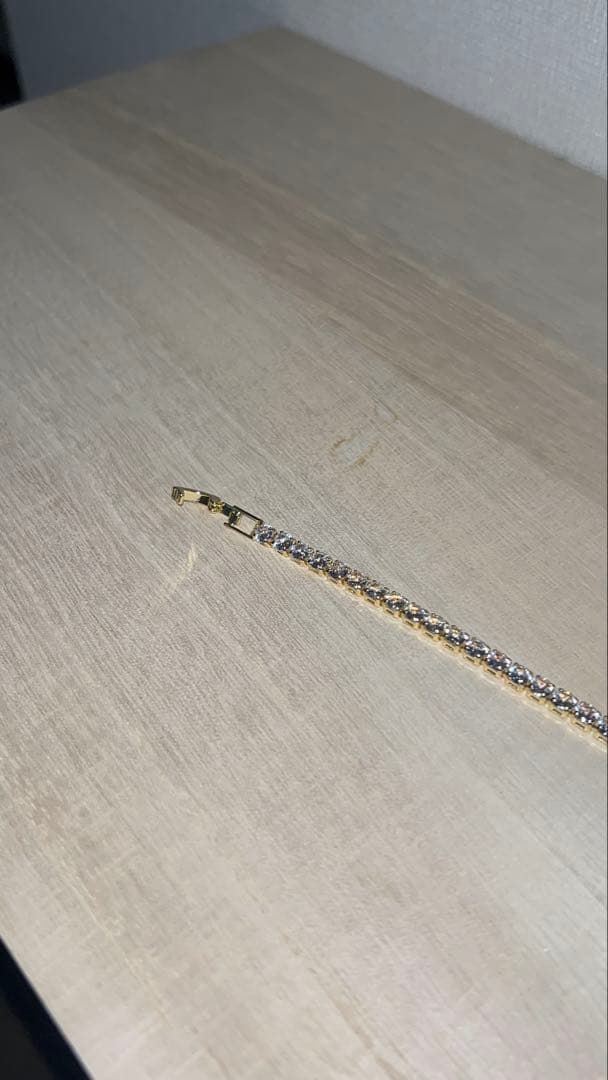 テニスブレスレット　ゴールド　17cm 幅4mm