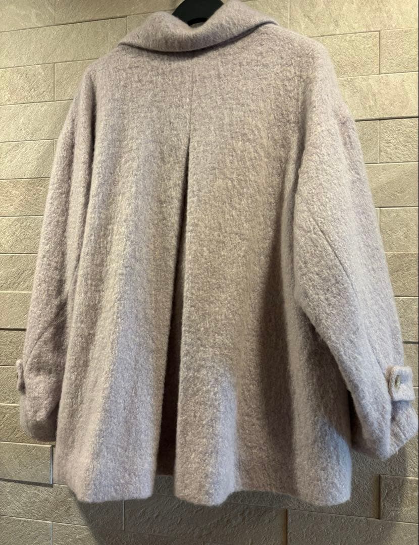 ☆美品☆Stolaビッグ衿シャギーピーコート【40】ラベンダー