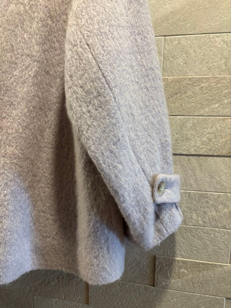 ☆美品☆Stolaビッグ衿シャギーピーコート【40】ラベンダー