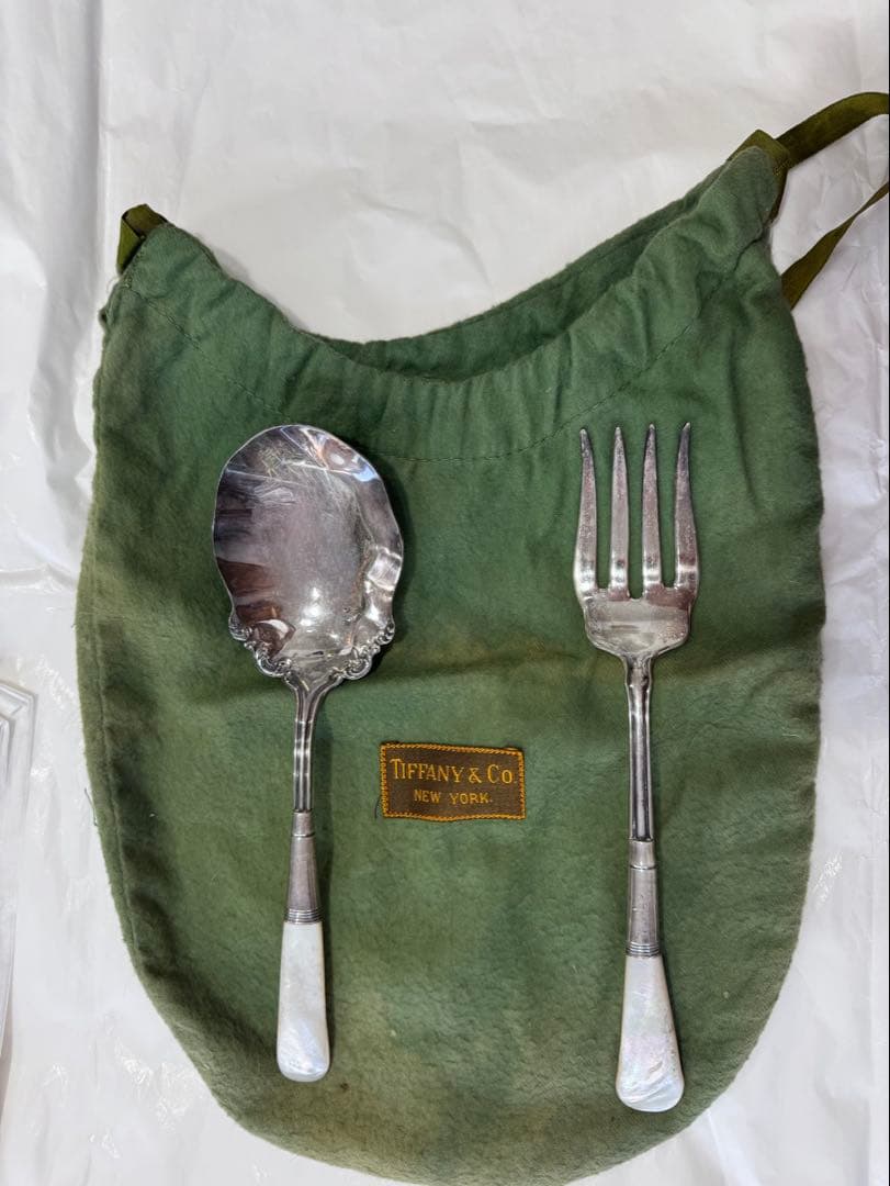 銀　sterling Tiffany & Co. 袋付き 白蝶貝　カトラリー