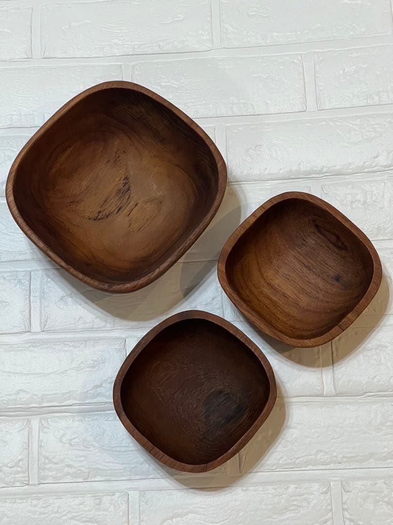 ボウル　タイ　天然木 サラダ　大鉢　器　サラダボウル　木製