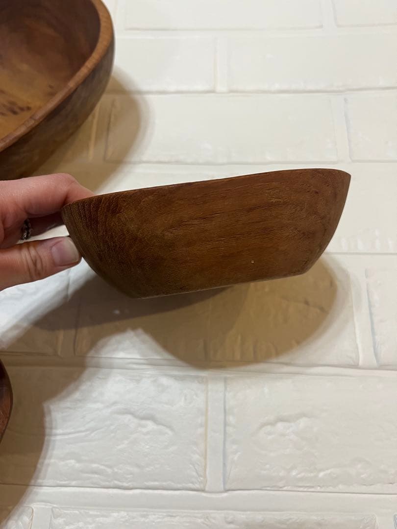 ボウル　タイ　天然木 サラダ　大鉢　器　サラダボウル　木製