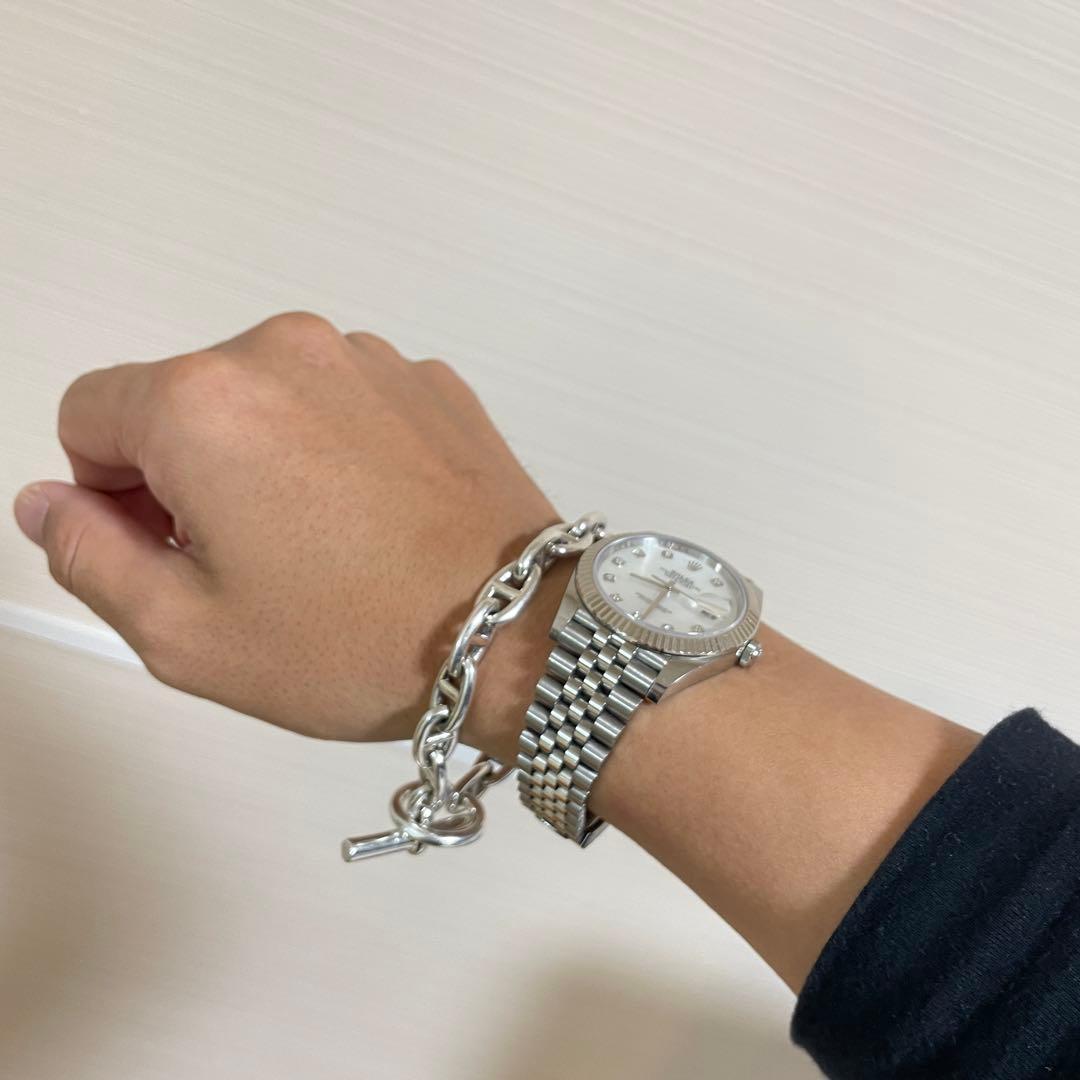 オーダー シルバー925 アンカーチェーンブレスレット シェーヌダンクル MM