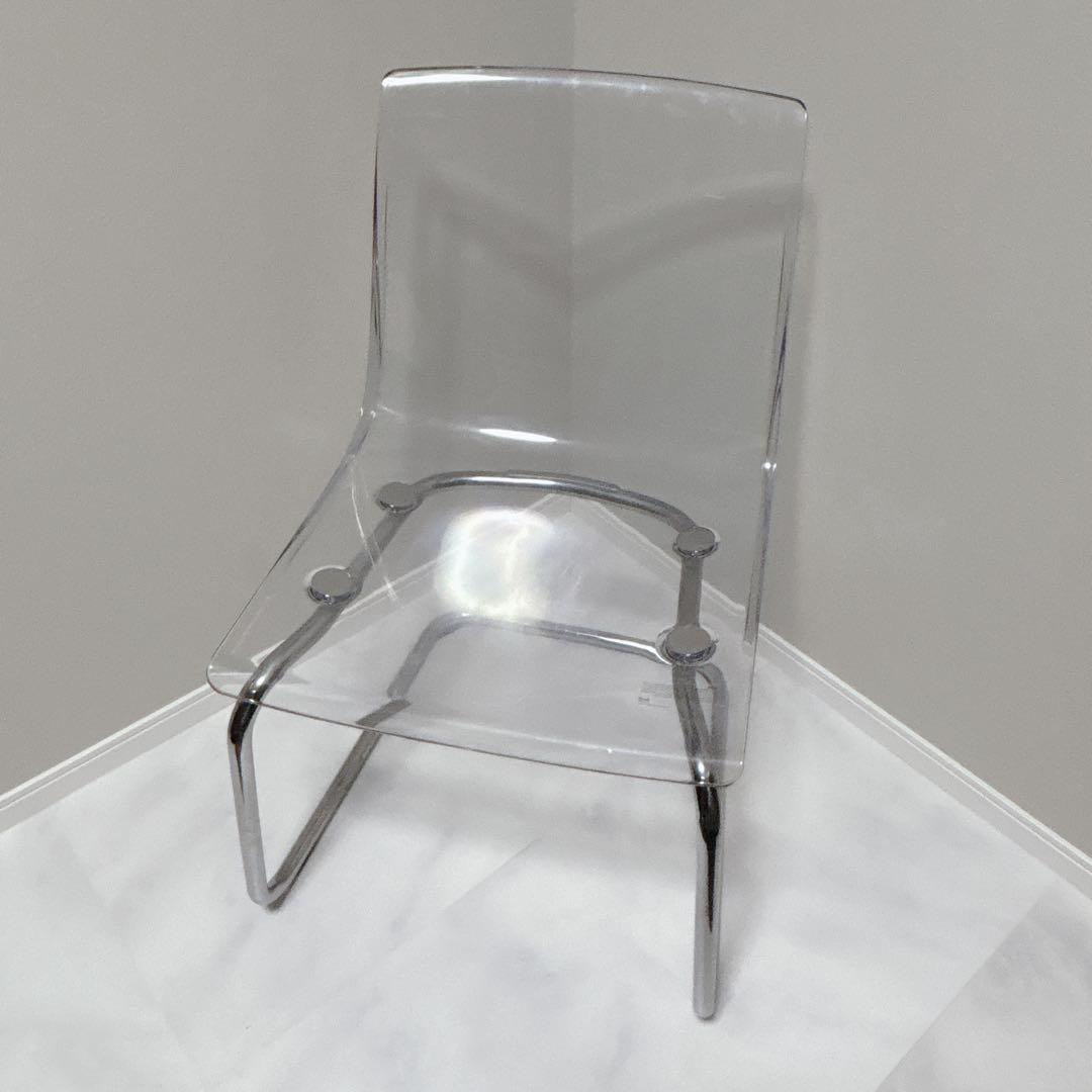 IKEAトービアス ダイニングチェア　椅子 クリアTOBIAS 透明　美品