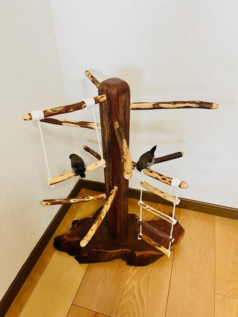 【中型鳥】ブランコ＆はしご付バードアスレチック♬