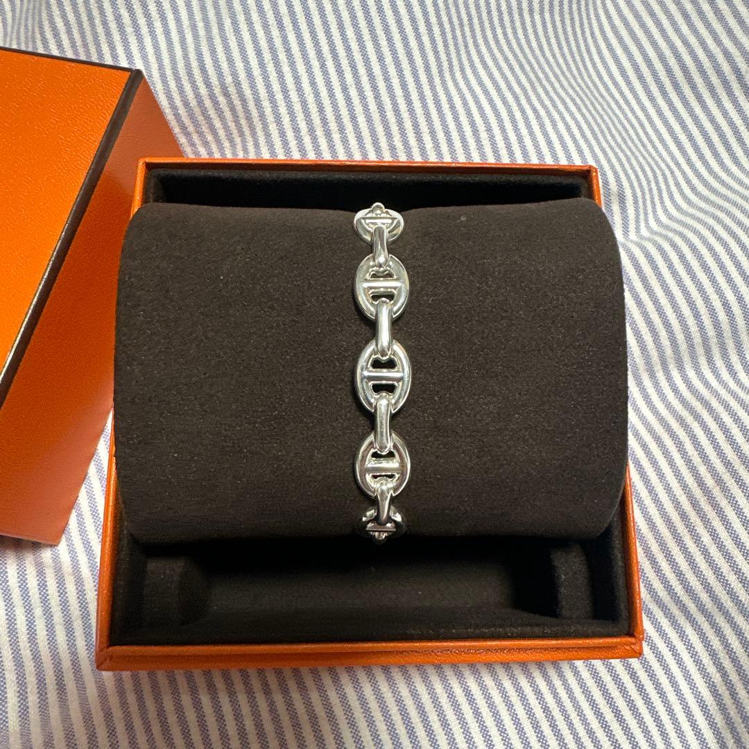 値下げHERMES エルメス シェーヌダンクル アンシェネ バングル　SHサイズ