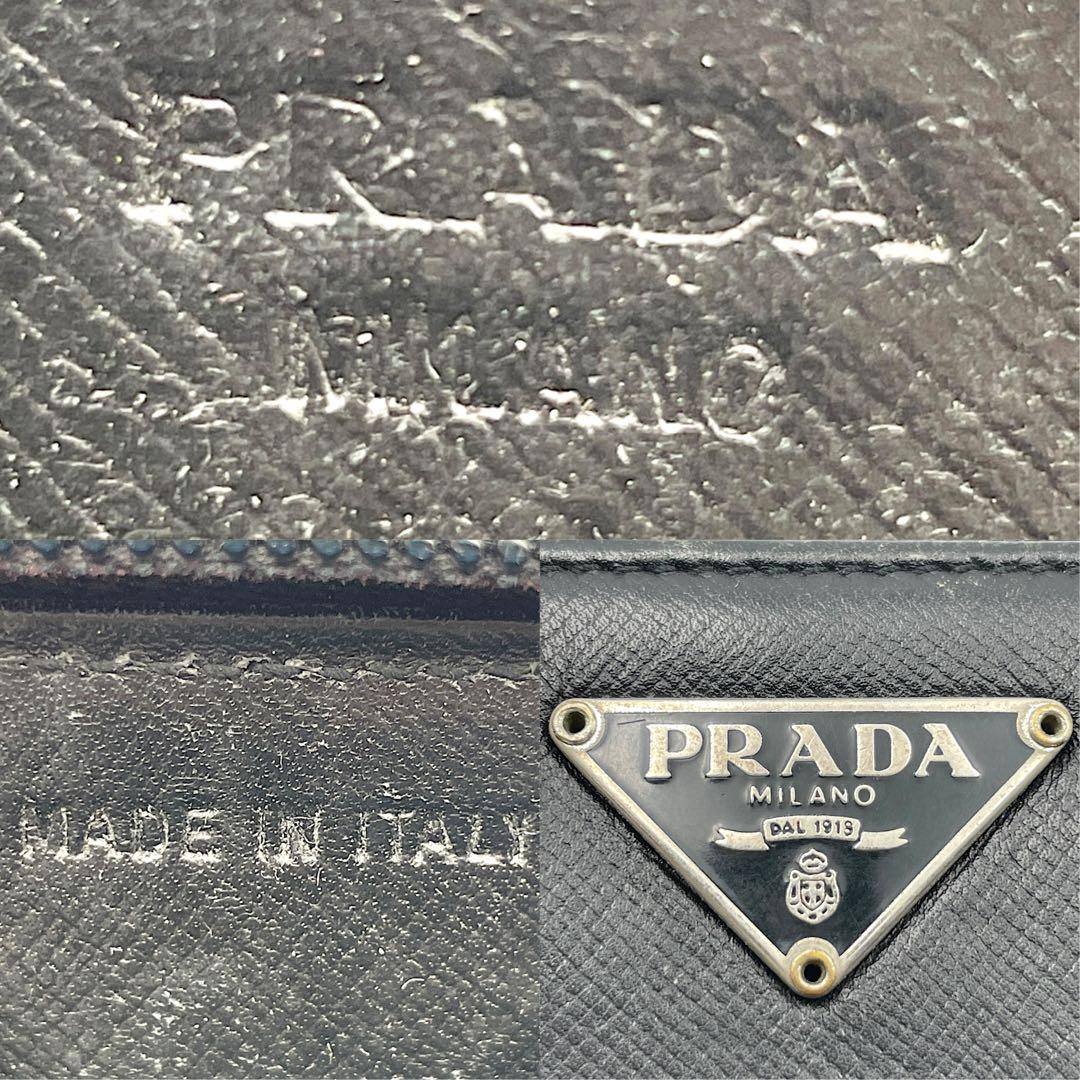 PRADA　プラダ　ケース　サフィアーノ　黒　ブラック　レザー