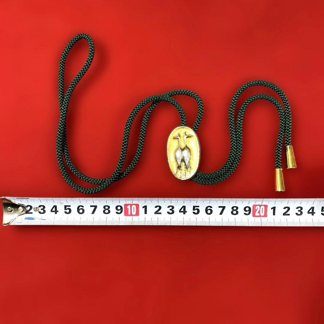 G-18 純銀刻印 ループタイ 帖佐美行 『双鶴』　装飾品　雑貨　美術品　工芸品