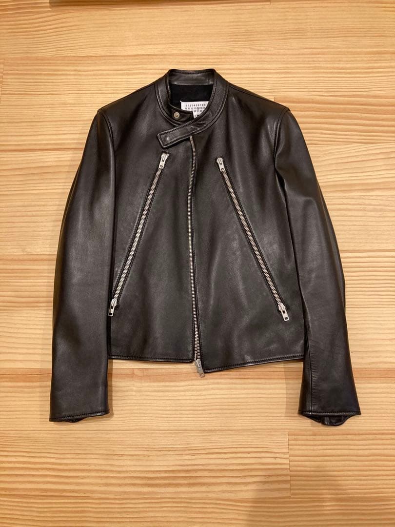 メゾンマルジェラ　5-ZIP LEATHER JACKET