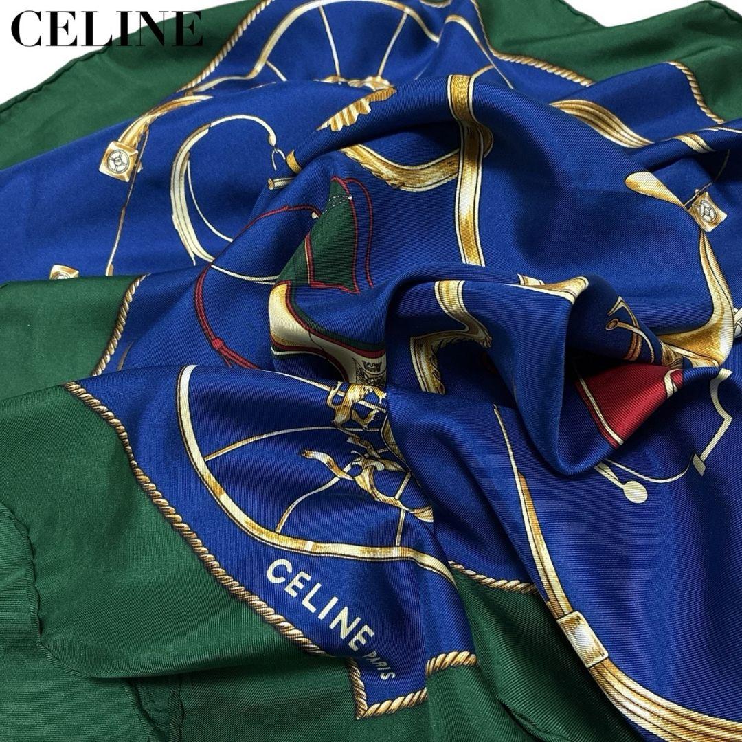 極美品✨CELINE セリーヌ 大判スカーフ ストール 楽器 鞍