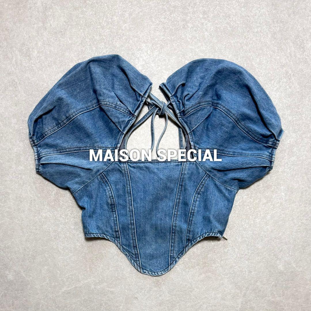 MAISON SPECIAL クロップドデニムトップス