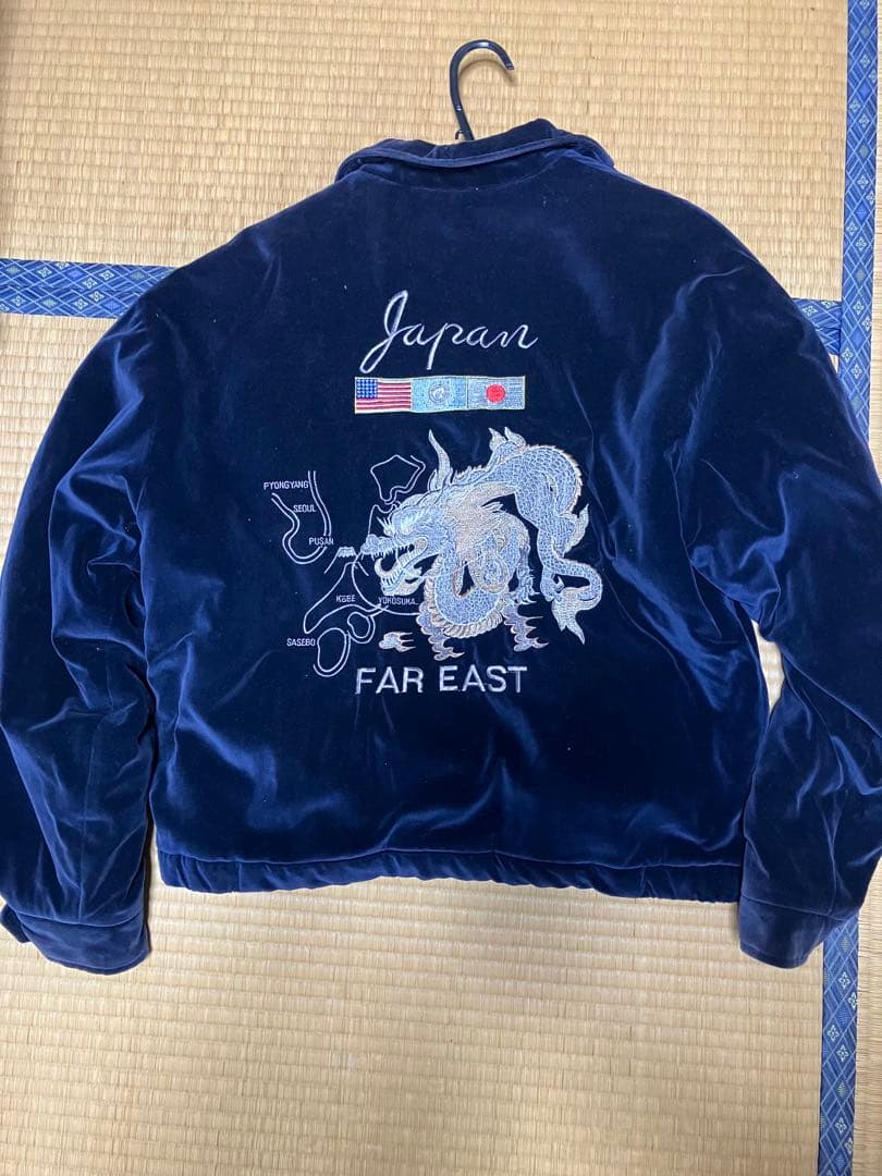 J*n様 90s ベロア 刺繍 コート 龍 両胸・背中刺繍 和柄 スカジャン風