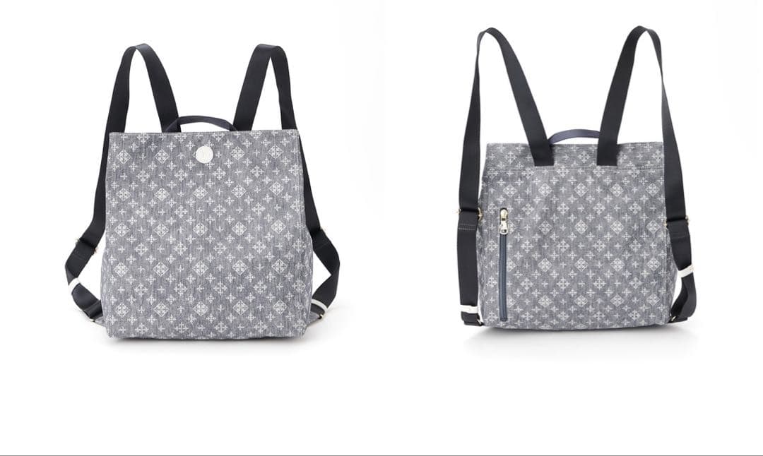 新品タグ有 極美品◆russet 折りたためるデニムプリント リュック