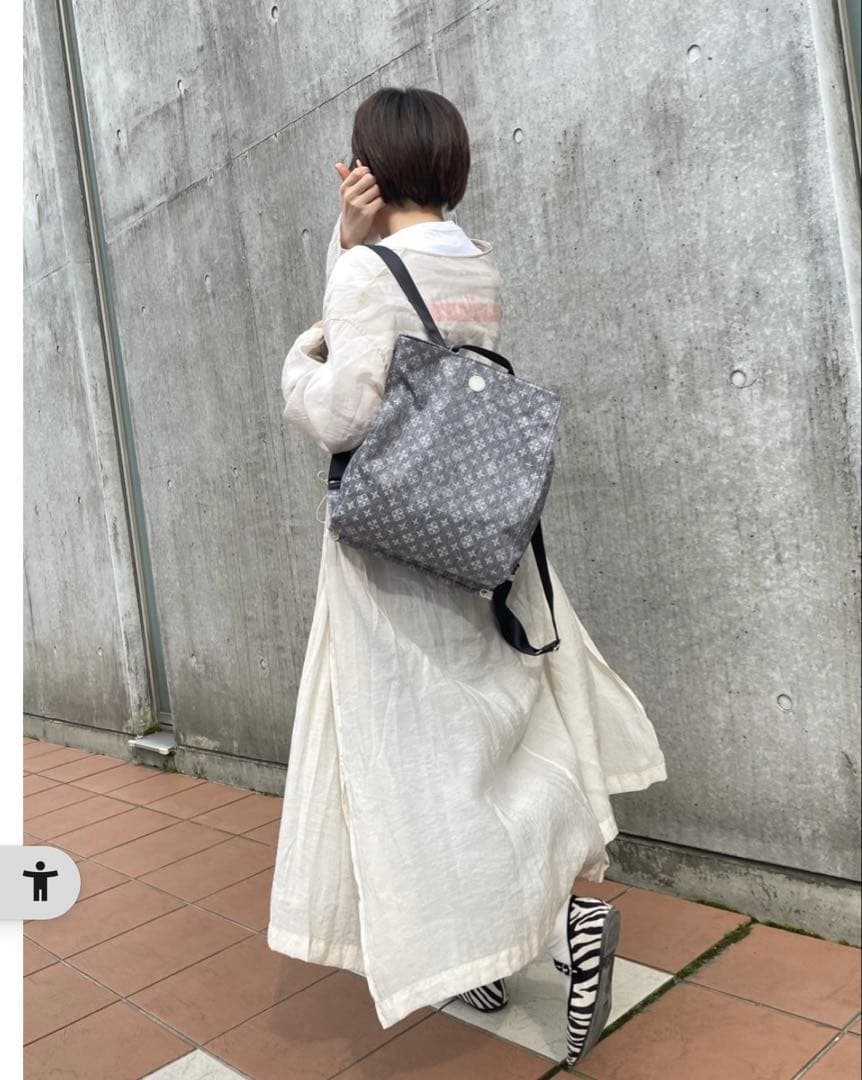 新品タグ有 極美品◆russet 折りたためるデニムプリント リュック