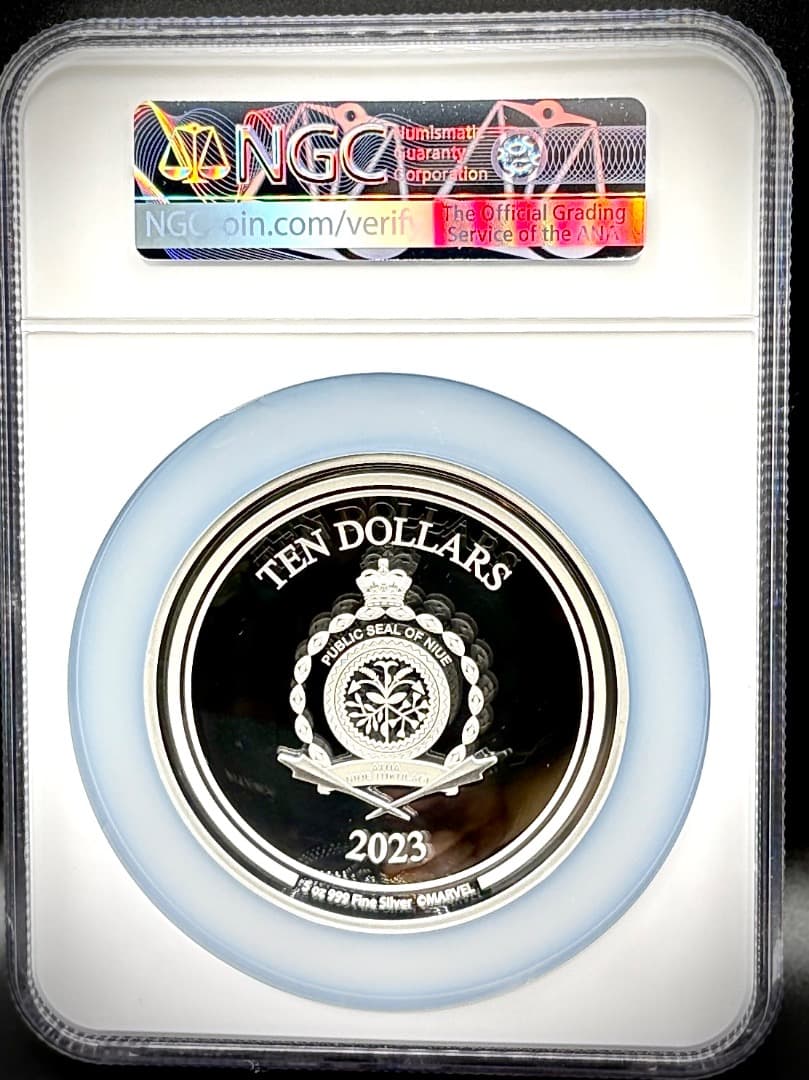 ★155g純銀★【最高鑑定】2023 キャプテンアメリカ 盾 3D銀貨