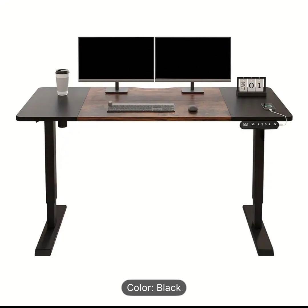 高さ調整可能なパソコンデスク ブラック